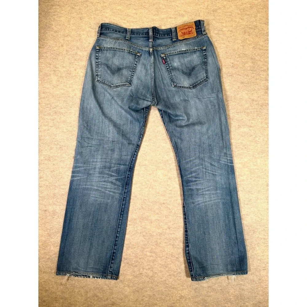 Vintage Levis 501 Original Jeans Men 38x32 Blue Distressed Denim Cotton Straight